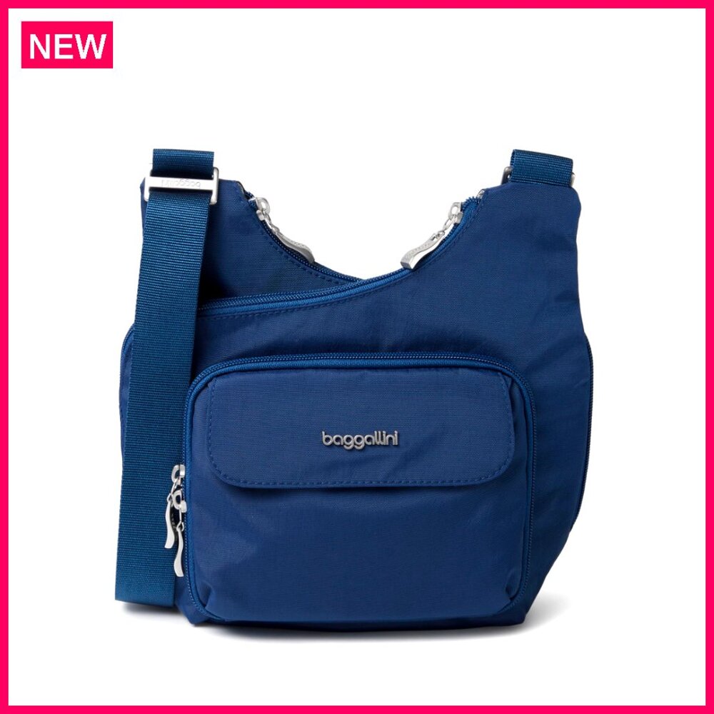 Lightweight Water-Resistant Crossbody Bag With Rfid Wristlet, 8.5x8.5 Inches